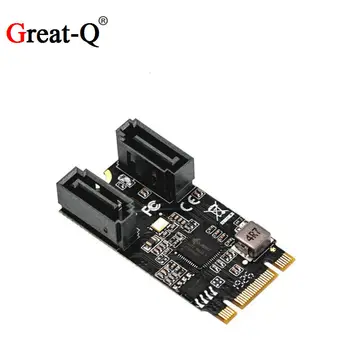 

2 Port SATA III 6gb/s M.2 22x42 M Key and B Key Controller Adapter Card SATA 6G Internal