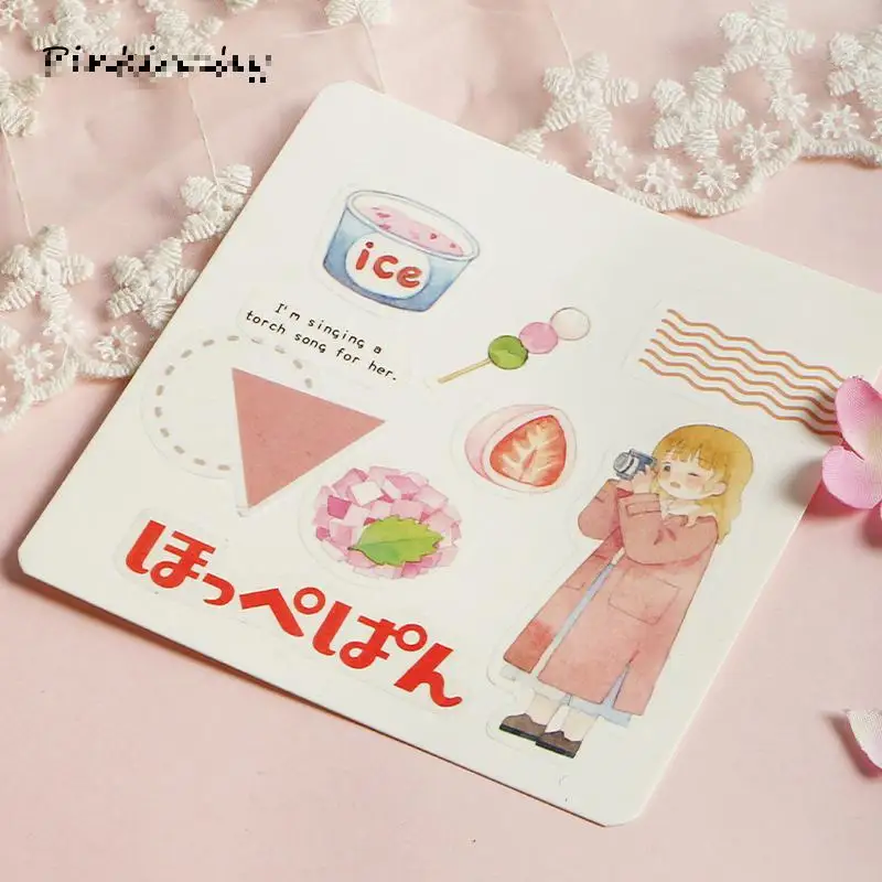 40 шт./упак. Sakura Label Journal кавайный дневник маленький бумажный туристический подарок декоративные японские милые наклейки Скрапбукинг хлопья DT006