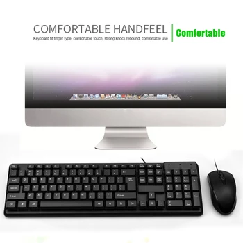 

Wired Mouse Keyboard Set USB Desktop Sensitive Durable for Home Office Gaming QJY99