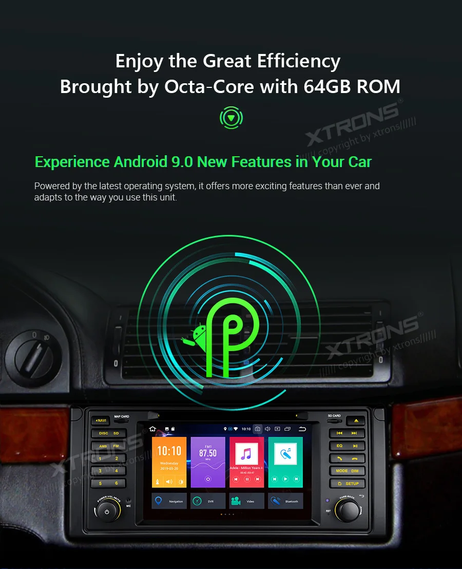 Excellent XTRONS Android 9.0 PX5 Octa Core Car Radio DVD Player GPS Navigation for BMW 7 Series E38 1994-2001 E39 1995-2003 M5 1999-2003 6
