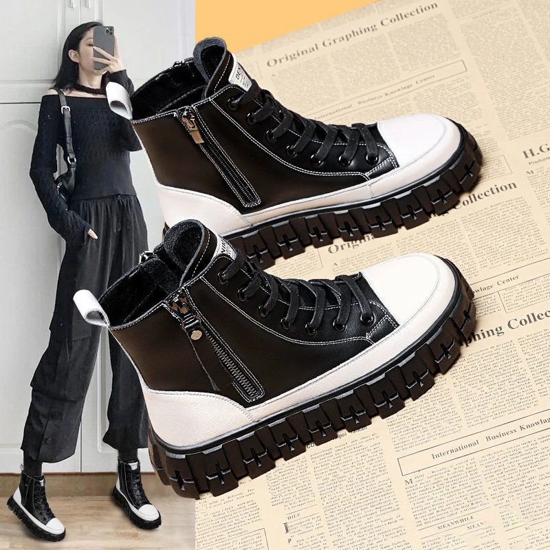 Botas de plataforma para mujer, zapatos de tendencia, Joker Online, talla 35  40, para verano, otoño e invierno, novedad de 2021|Botas hasta la rodilla|  - AliExpress