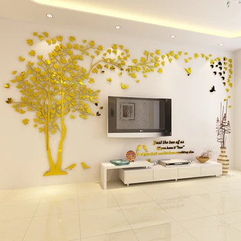 

2019 NEW Style Lovers Tree Wall Stickers Living Room Sofa Backgroud 3D Acrylic Crystal Wall Sticker DIY Home Art Wall Decor