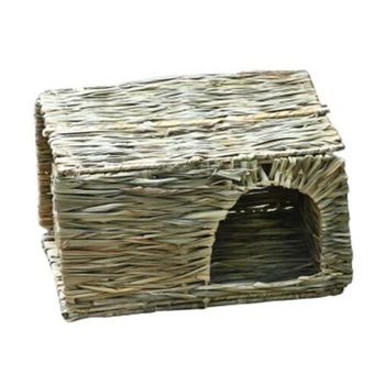 

Foldable Woven Grass Pet Rabbit Hamster Guinea Pig Cage Nests House Chew Toy