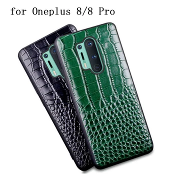 

Luxury Crocodile Genuine Leather Case for Oneplus 8 Case Slim Back Skin Cover for Oneplus 8 Pro Oneplus 8pro 1+ 8 Shell Cases