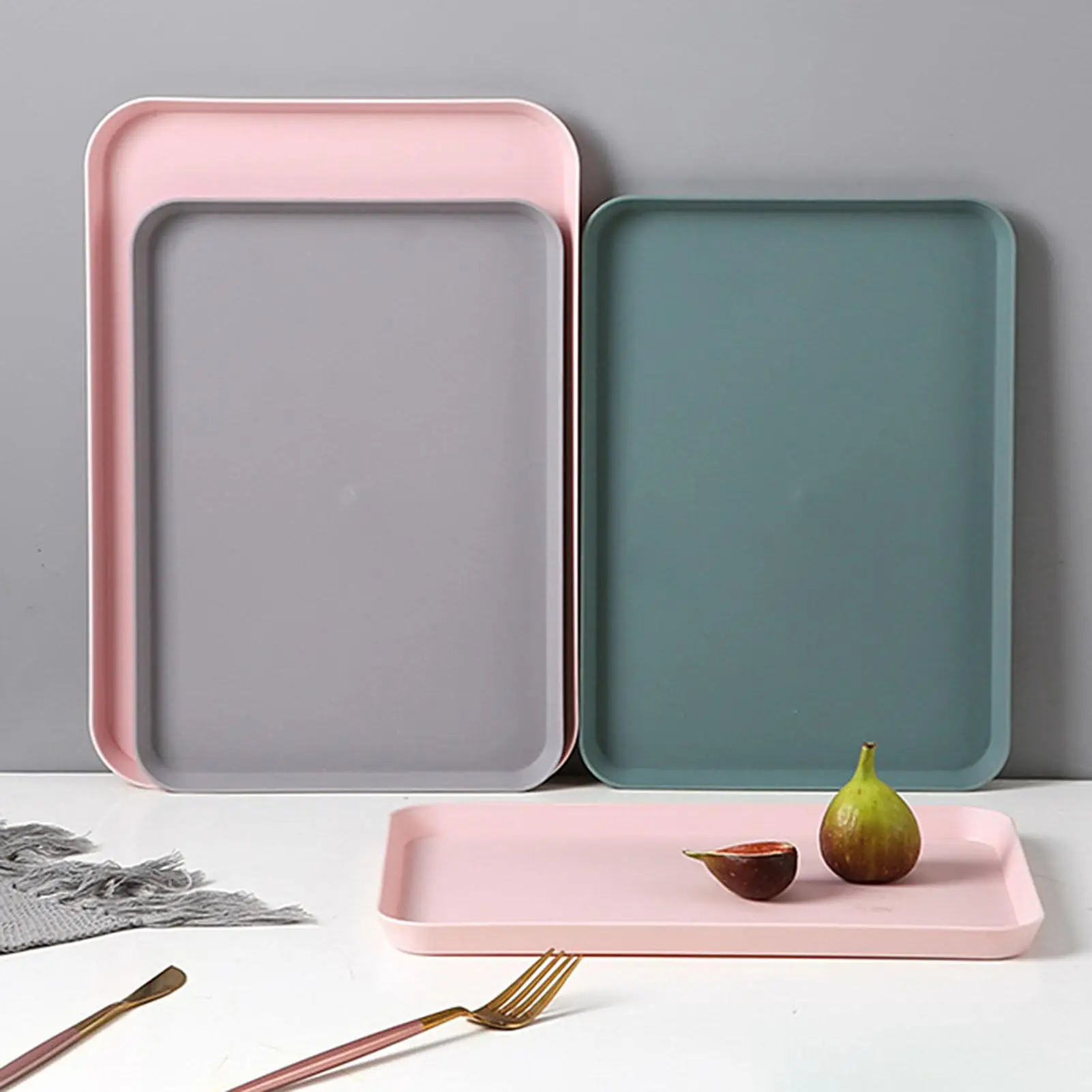 Multi Nordic Creative Multi-function Rectangular Plastic Tray Storage Tray Kitchen Supplies Home Kitchen Fruit Dessert