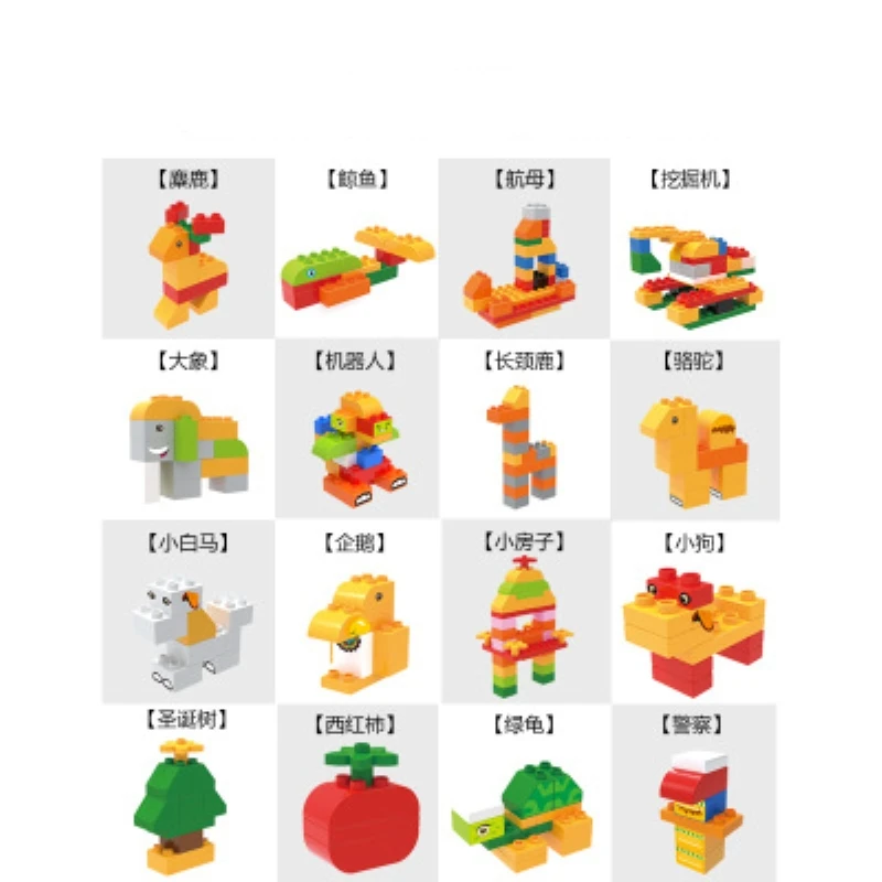 Конструктор сделай сам большого размера совместимый с Duplo фигурки конструкторы