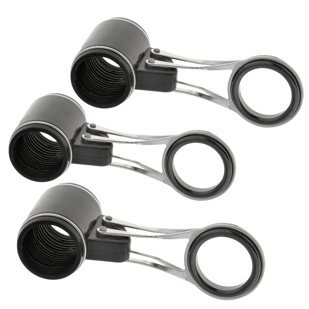 3pcs Smooth Fishing Rod Guides Ceramic Eye Rings DIY Foldable Rod Replacement Parts