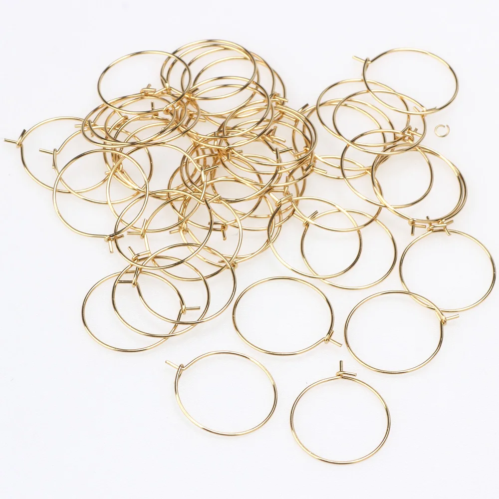 12pcs/Lot Stainless Steel 6pcs/lot Golden Big Circle Wire Hoops Loop Earrings For DIY Dangle Earring Jewelry Making Hand Made 5