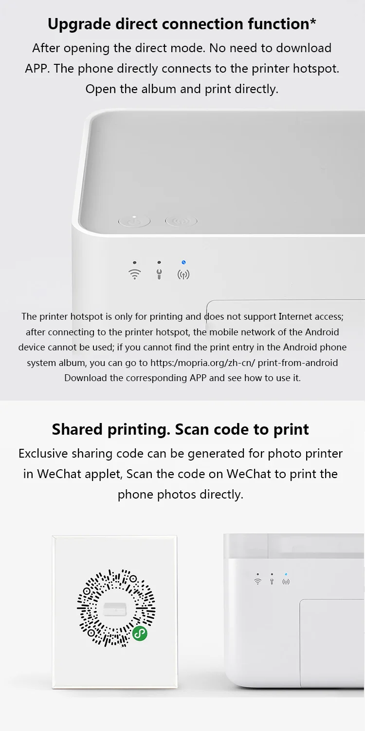 XIAOMI Mijia Adhesive Photo Paper Photo Printer 1S Automatic Laminating Portable Smart APP Remote Photo Paper 3-inch Adhesive Photo Paper