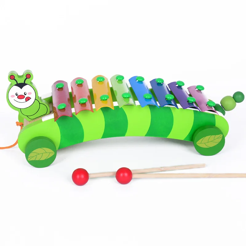 

Wooden Early Education Caterpillar Knock Piano Toy Early Childhood Music Box CHILDREN'S Toy Wholesale