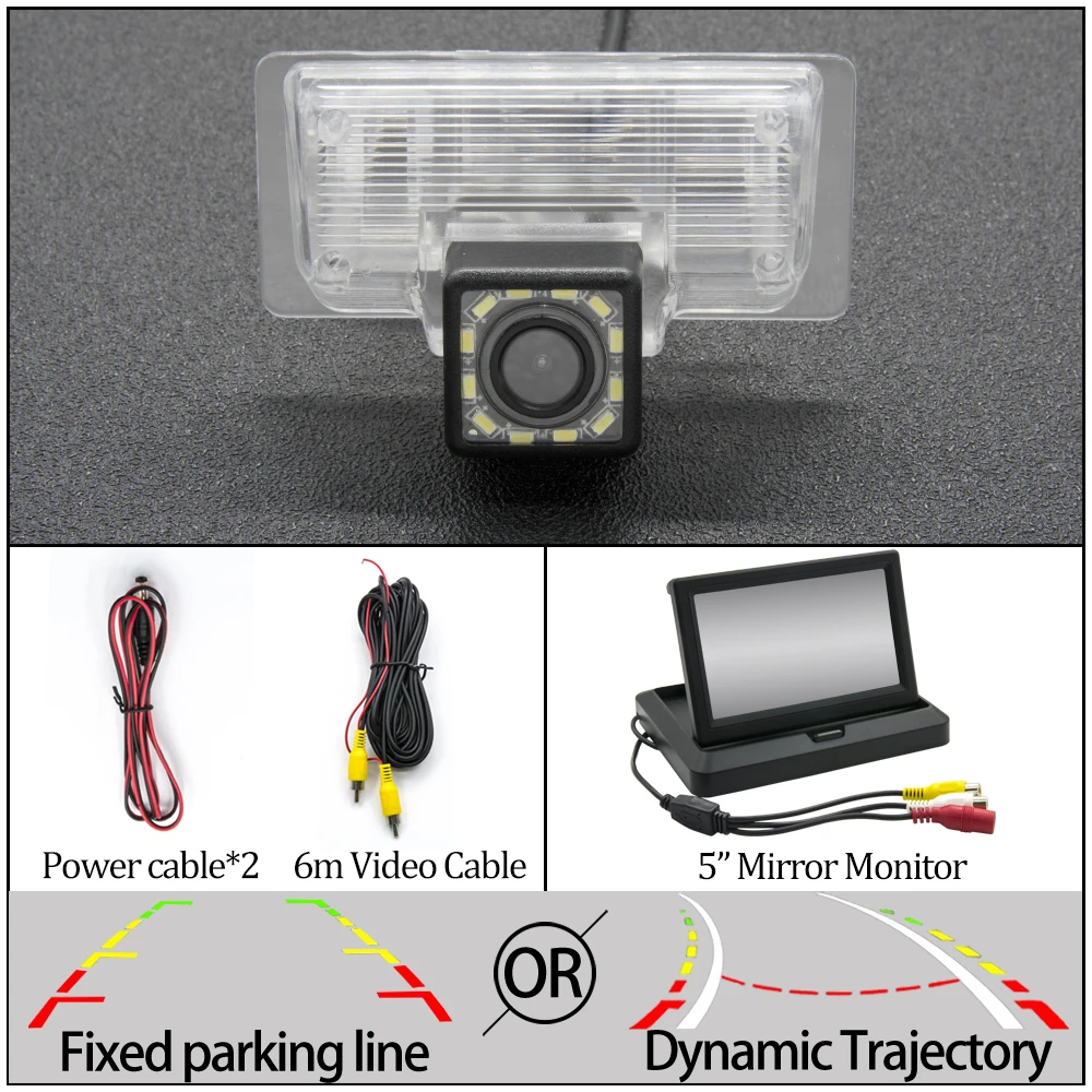 Камера заднего вида CCD для nissan paladin Altima TEANA Sylphy Venucia Almera TIIDA Bluebird Sentra автомобильная парковочная камера заднего вида - Название цвета: 12LED 5 in Foldable