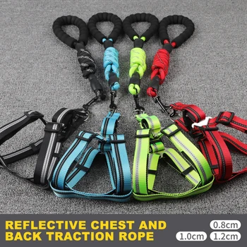 

Nylon Reflective Dog Harness for Chihuahua Pug Small Dogs Vest Harnesses Walking Lead Leash Comfort Padded Handle Dog Leash