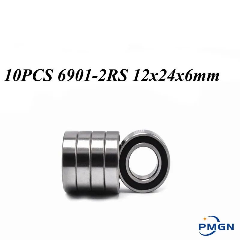 10 шт. ABEC-5 6901-2RS 61901RS 6901RS 6900 2RS 12x24x6 мм Высокое качество метрические тонкие
