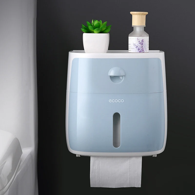D-Blue ONEUP портативный держатель для туалетной бумаги пластиковый водонепроницаемый диспенсер для бумаги для туалетной бумаги домашний ящик для хранения аксессуары для ванной комнаты - Color: D-Blue