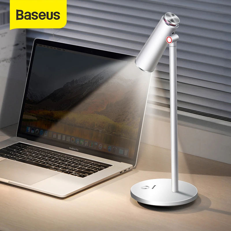 Baseus-Lámpara LED de escritorio  lámpara de mesa de lectura con protección ocular  regulable  recargable vía USB  luces de noche para estudio 
