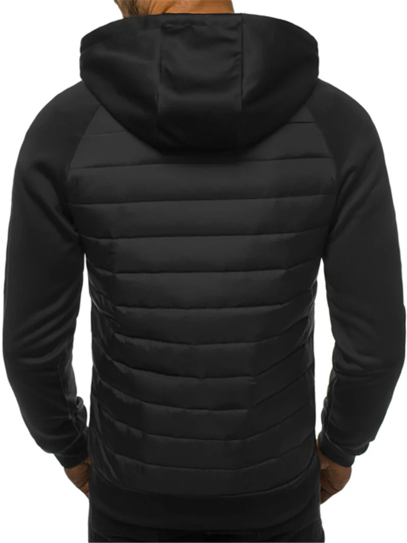 Casual Mens Hoodie Jacket Trendy Patchwork Sweatshirts Hoody Jersey Hooded Sportswear Autumn Winter Zip Coat Military Outerwear