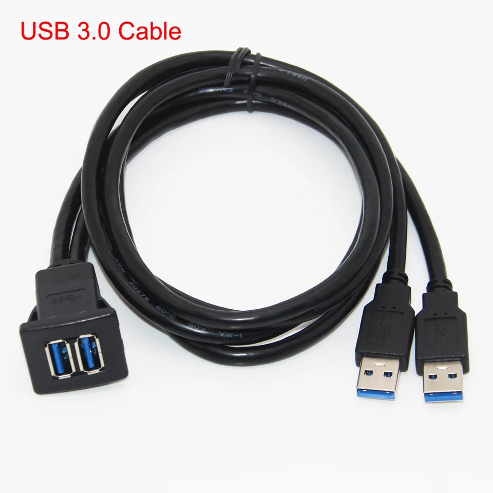 Bochara двойной USB3.0 USB2.0 мужчин и женщин панель скрытого монтажа приборной панели кабель экранированный для автомобиля мотоцикла