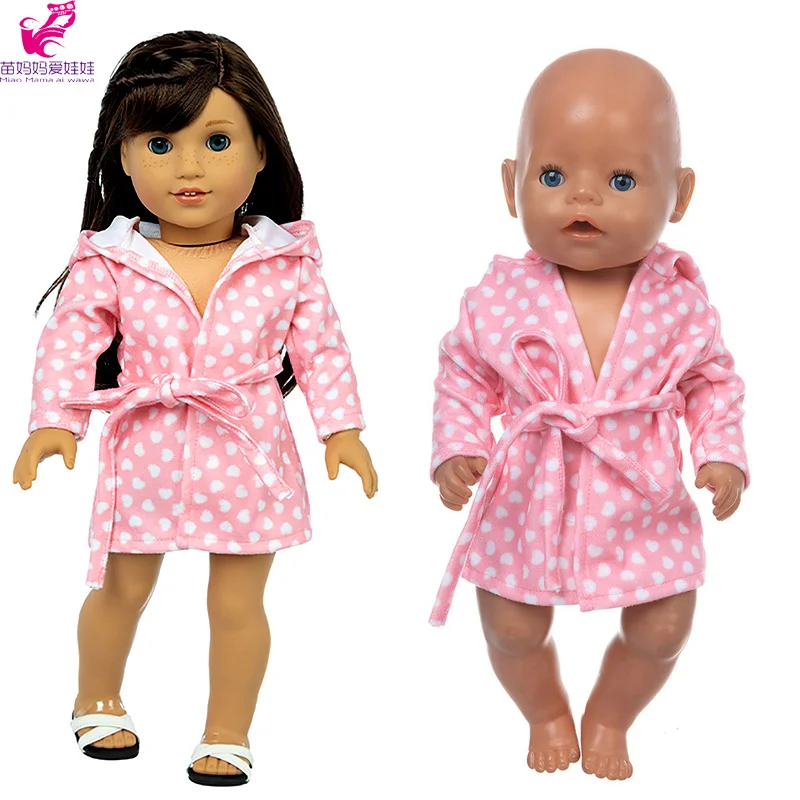 

40cm new born baby doll pink bathrobe 17 inch Nenuco Ropa y su Hermanita toy doll outfit 18 inch girl doll nightgown
