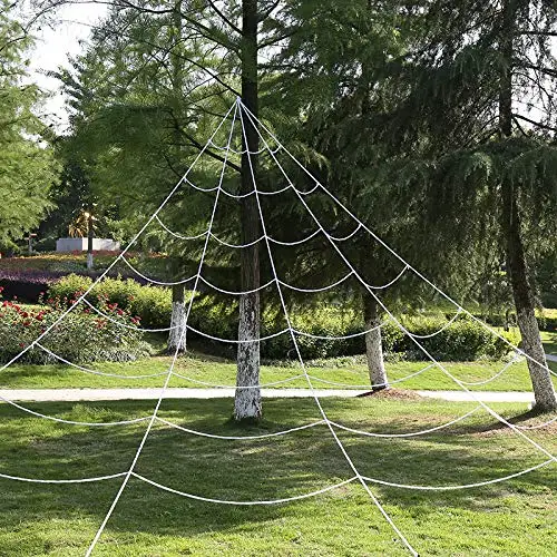 

Halloween Giant Spider Web for Halloween Party Decor Outdoor Yard Decorations - Terrify Your Neighbors, White, 16.5 feet