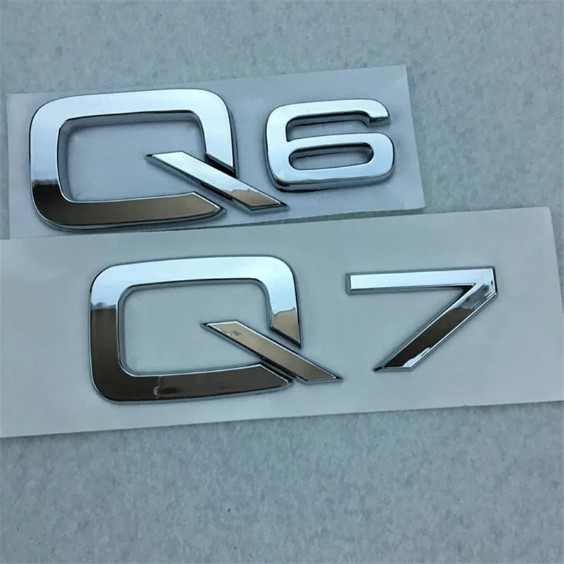 3D автомобильный Стайлинг ABS пластик серебро Q3 Q4 Q5 Q6 Q7 эмблема задний багажник значок боковые логотипы автомобиля наклейки на кузов