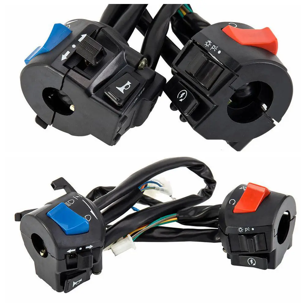 HobbyLane Motorcycle 7/8" Handlebar Control Switch Horn Turn Signal Headlight Fog Lamp Electric Start Connector Button | Спорт и