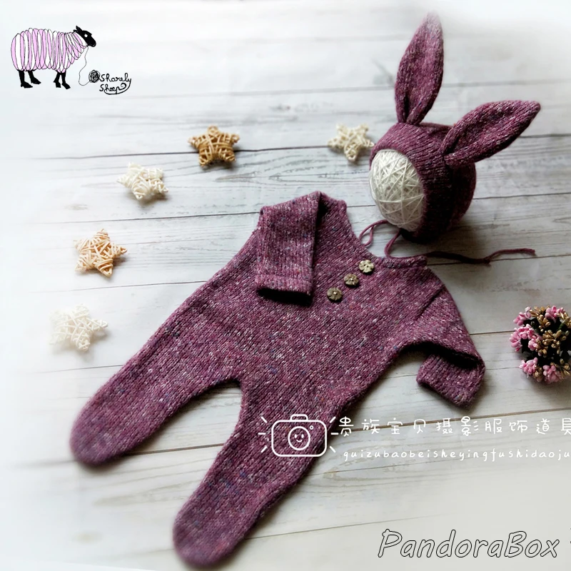 Newborn Photography Props Baby Boy Girl Photoshoot Bear Hat+Rompers Outfits bebe fotografia Accessories Baby fotoshooting Clothes