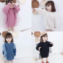 Одинаковое платье для мамы и дочки; сезон осень; вязаный свитер для девочек; Корейская версия; новые платья для маленьких девочек