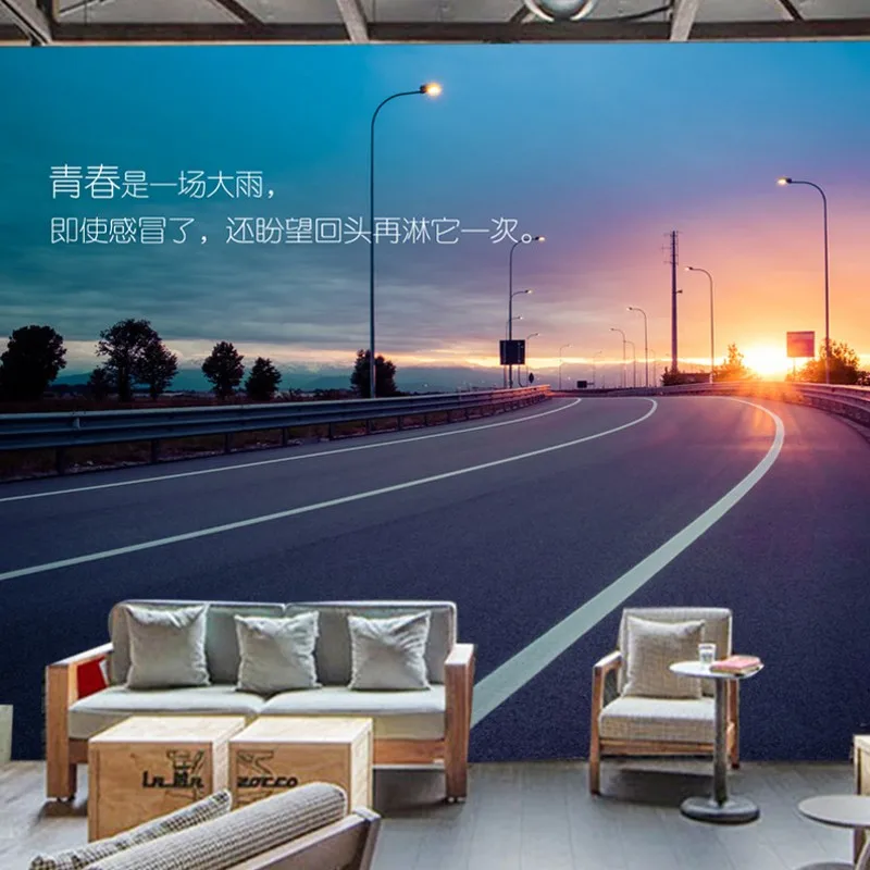 

Dropship Dropship Custom Modern Minimalist Youth Inspirational Tea Coffee Shop Lounge Bar Backdrop Room Wallpaper Landscape