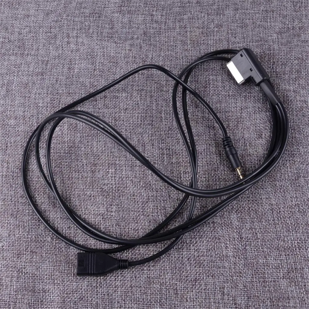 CITALL черный 3,5 мм 12 В AUX AMI MDI аудио музыкальный интерфейс USB зарядный кабель 150 см подходит для VW Audi
