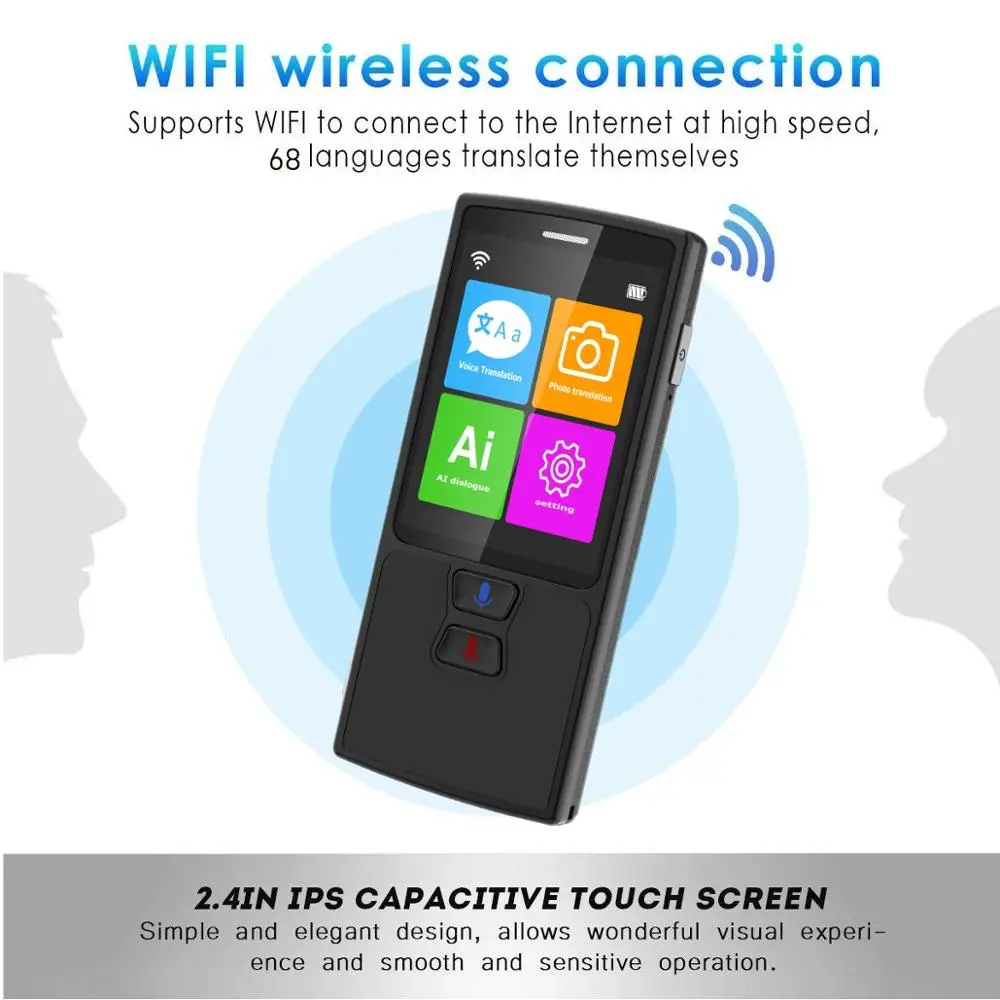 Voice translator Photo translation 82 Languages AI Smart Dialogue Learn foreign languages quickly Travel translator BLACK