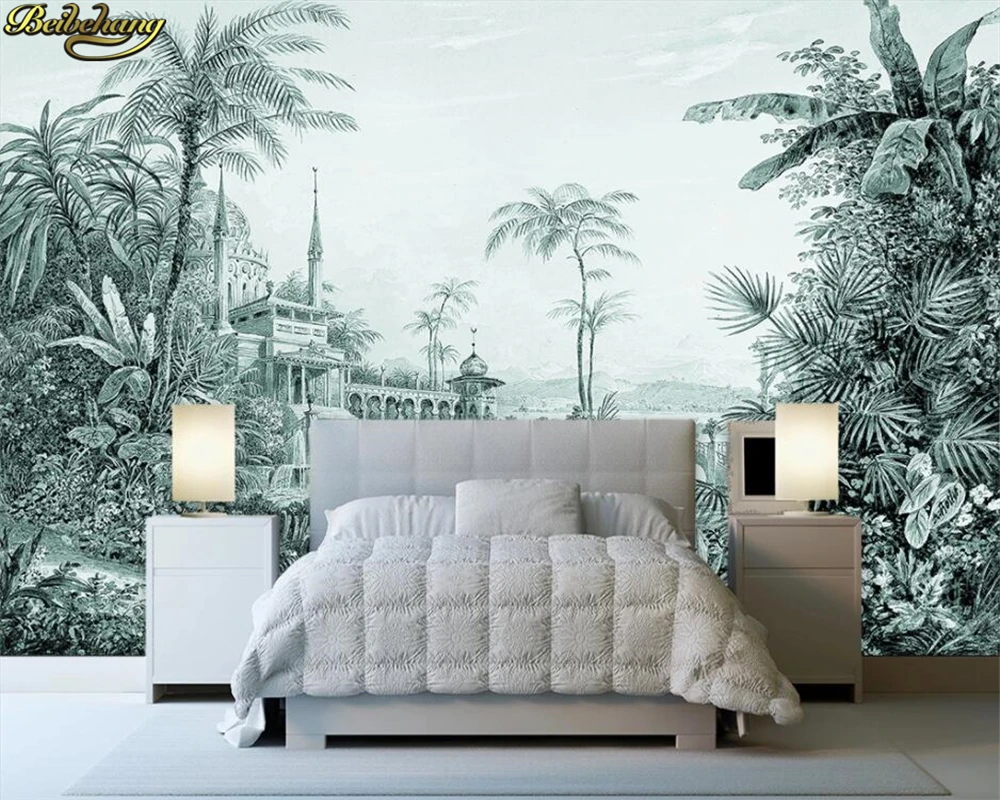 de estar mural tropical floresta tropical paisagem fundo decoracao para casa 3d 02