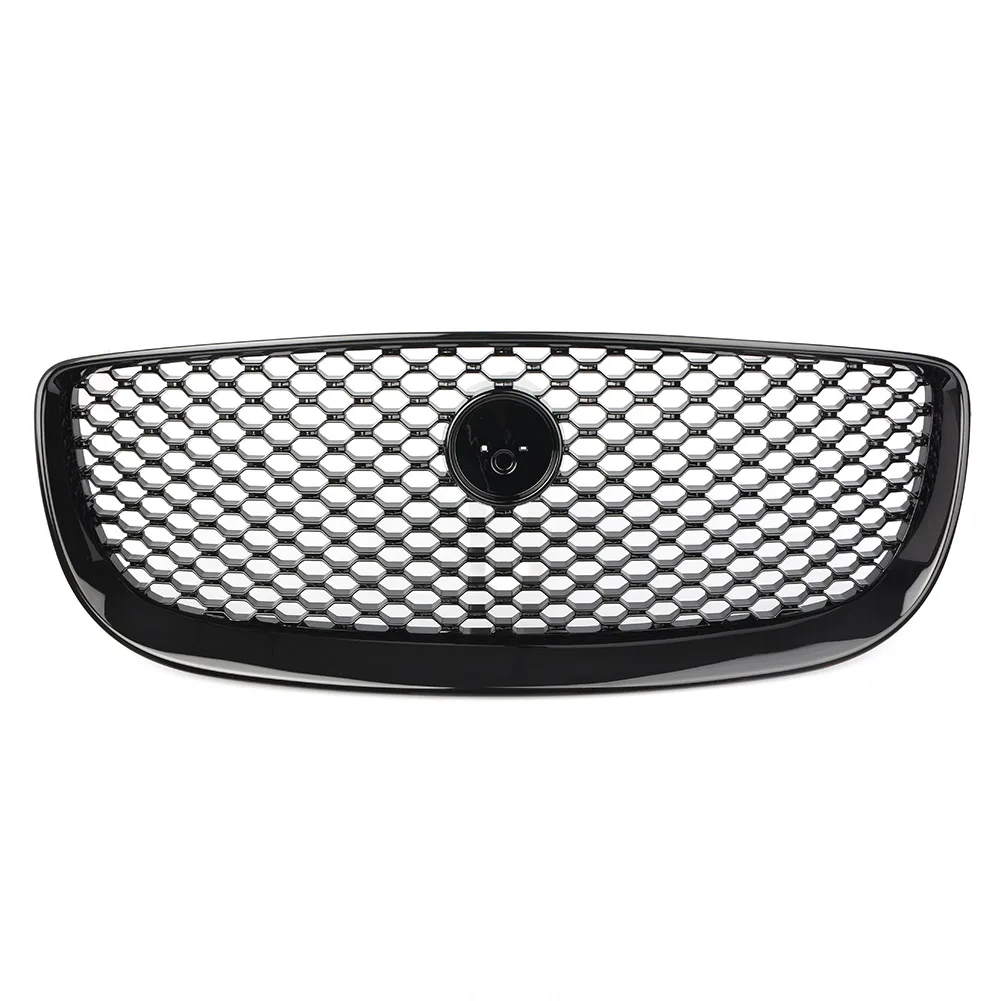Автомобильный передний центральный решетка верхняя сетка решетка радиатора для Jaguar XJ хром/черный глянец - Цвет: Черный