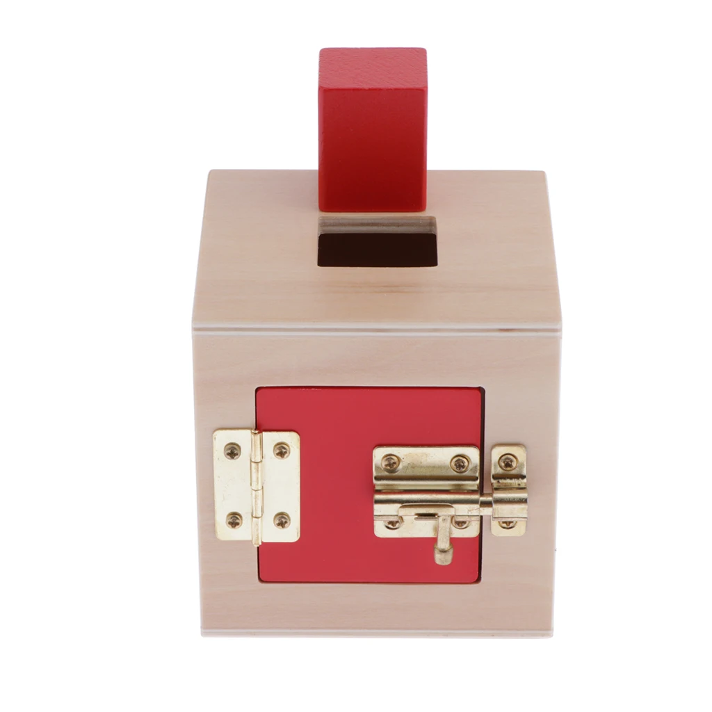 Creative Montessori Lock Box Shape Matching Kids Educational Training Toys- Wooden Montessori Education Materials Sensory Toy
