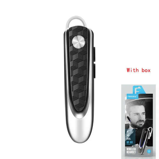 Black with box Fineblue HF68 Bluetooth 4,1 Гарнитура Бизнес Беспроводная стерео музыка Громкая связь вызов большой емкости батареи наушники - Цвет: Black with box