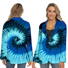 

Tie-dyed 3D Print Men Women Leisure Thin Suit V-neck Spring Autumn Fashion Clothes Streetwear Casual Outfits 2021 Top