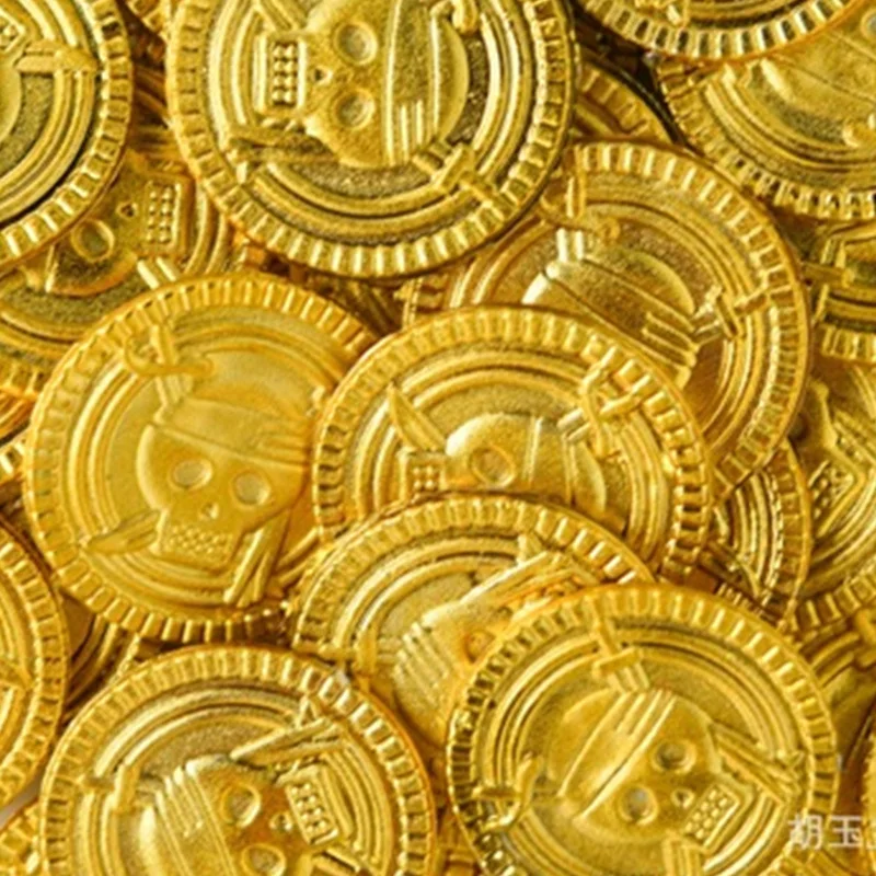 25 шт пиратские сокровища Пластиковые монеты Реквизит Золотая монета с черепом на Хэллоуин косплей-реквизиты для вечеринки детские игрушки для вечеринок сокровища в виде монет
