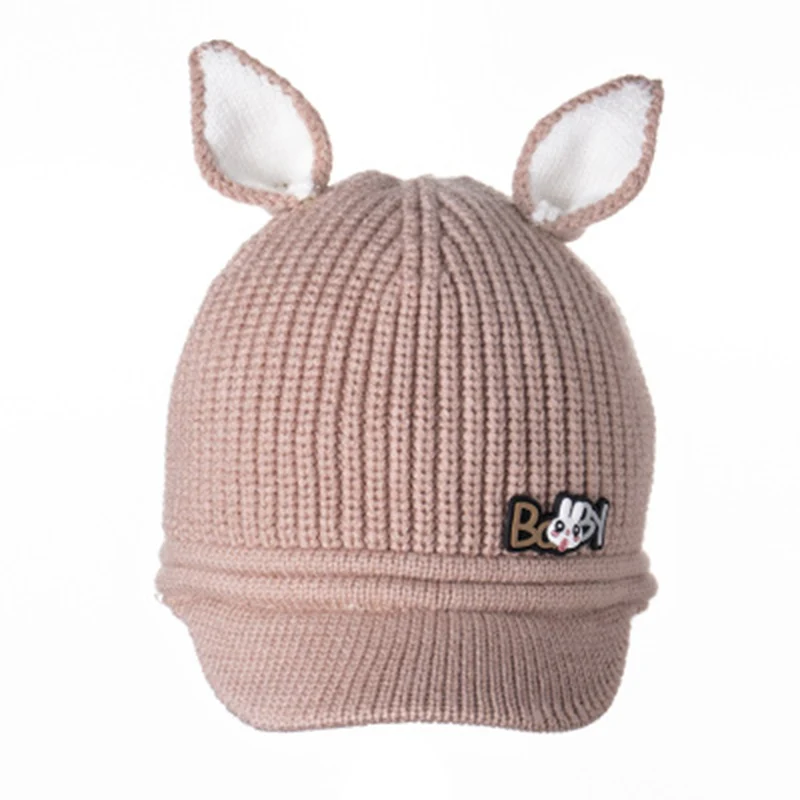 Fashion Rabbit Ear Baby Caps Hats Knitted Woolen Turban Beanie Warm Caps Soft Hat For Childern Girls Boys Bonnet Autumn Winter