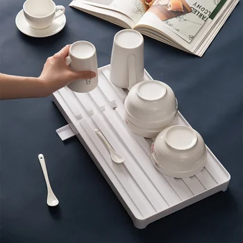 

Multi-functional Draining Tray Plastic Rectangular Shelf Kitchen Concise Tray Tea Tray Fruit Tray Storage Trays