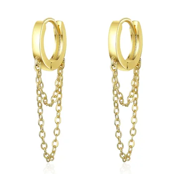 Gold Silver Long Chain Earring For Women 925 Sterling Silver Earrings Fashion Silver Jewelry korean New 2020 oorbellen 1