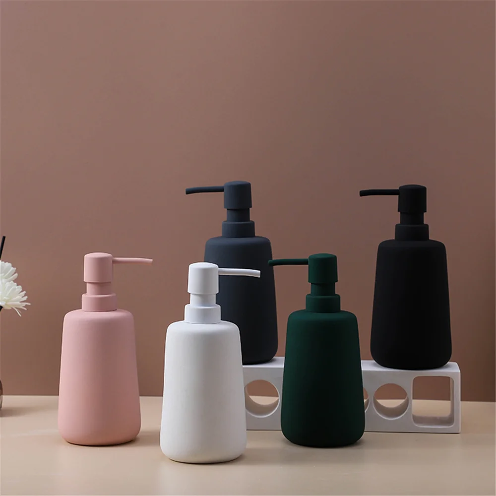 260ml 400ml Soap Dispenser Bathroom Matte Ceramic Empty Refill Sub-bottle Detergent Hand Sanitizer Shower Gel Shampoo Bottles