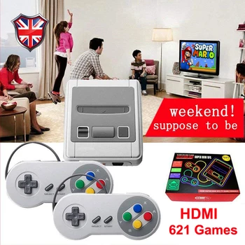 

For Super SNES Mini HD Family TV 8 Bit Video Game Console HDMI Output TV Handheld Game Player Built-in 621 Retro Classic Games
