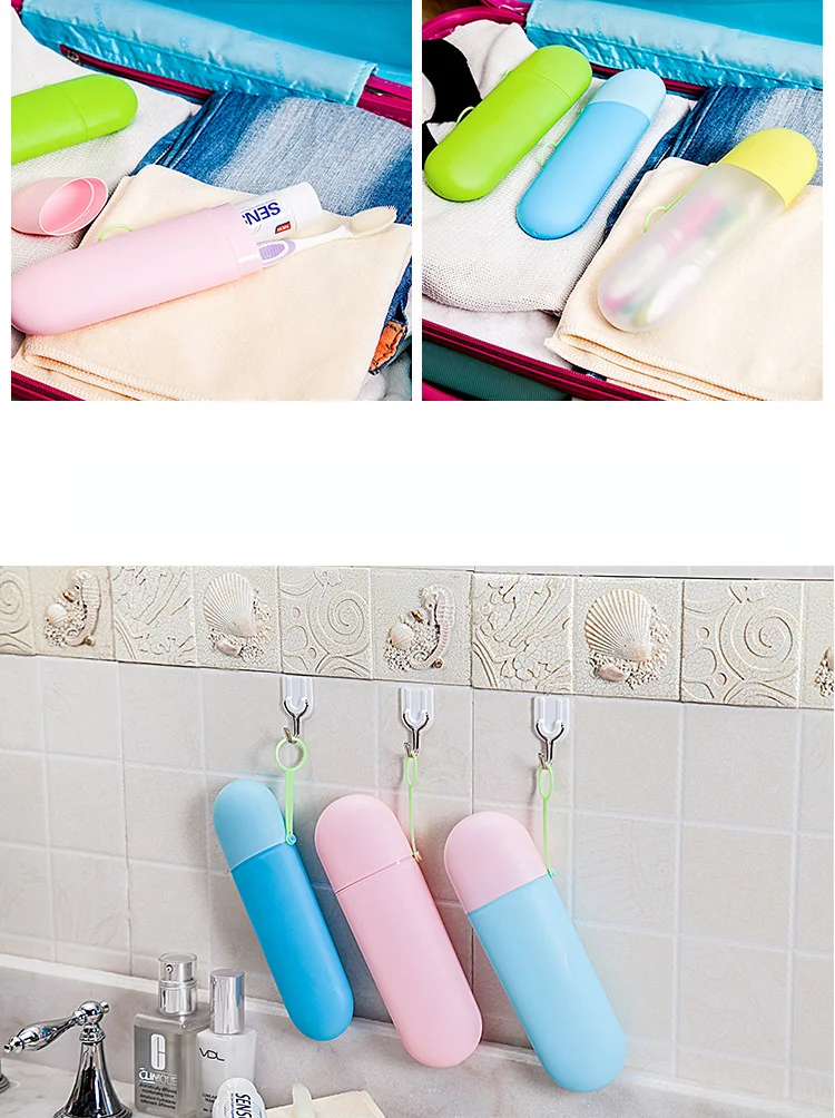 Travel Accessories Portable Travel Toothbrush Holder Box Protect Toothpaste Toothbrush Case