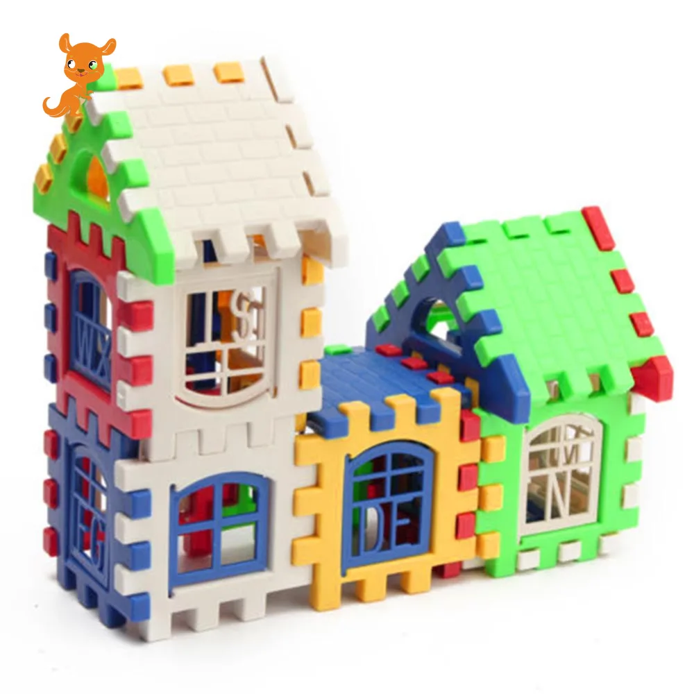 

24pcs Building Blocks Kid House Building Blocks Construction Developmental Toy Set 3D Bricks Toy Construction Bricks GYH