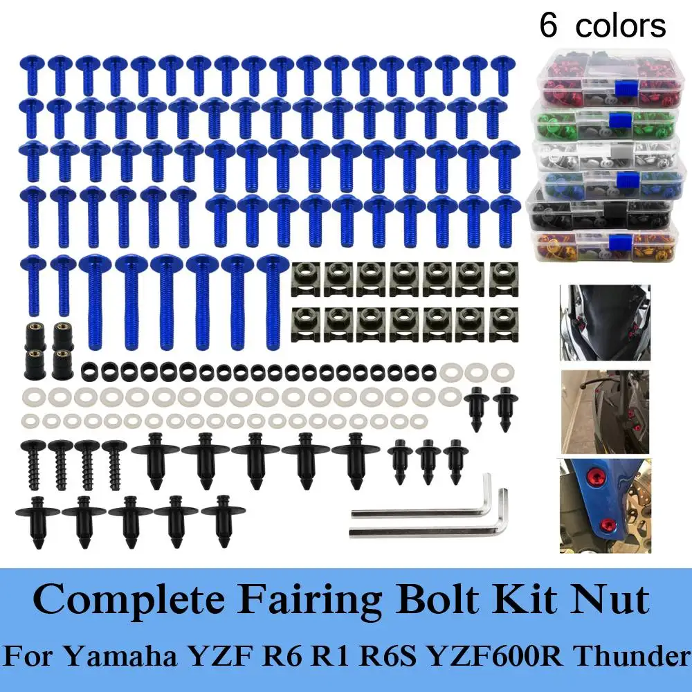 Подходит для Yamaha YZF R6 R1 R6S YZF600R Thundercat CNC сплав в комплекте обтекатель болтов