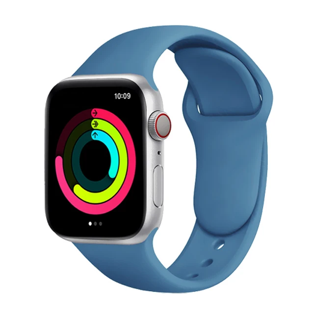 Silicone Strap for Apple Watch Band Series 7 654 321,44/40mm 42/38mm 45/41mm Smartwatch Bracelet Watchband for Apple Watch SE 27