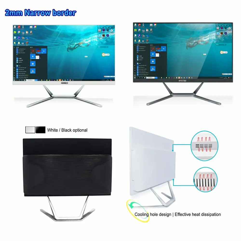Quad Core 4.9GHZ Desktop Computer Intel i7 10510U All in One PC Gaming 23.8 Inch  DDR4 WIFI6 Windows 10 Gaming Office using