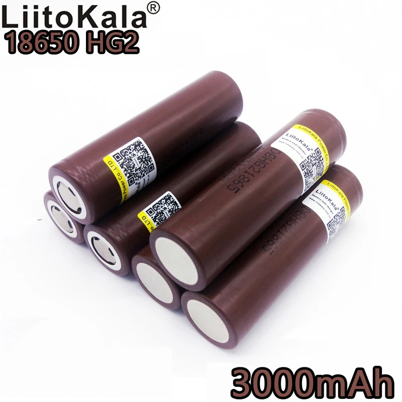 LiitoKala HG2 18650 перезаряжаемая литиевая батарея 3000mAh 3,7 V 20A электронная сигарета с непрерывным разрядом