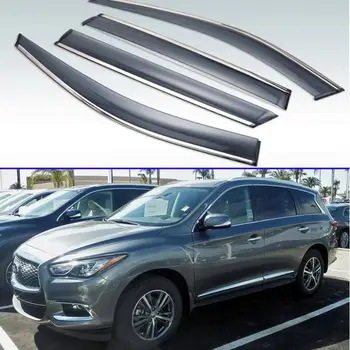 

For Infiniti QX60 2013-2019 Plastic Exterior Visor Vent Shades Window Sun Rain Guard Deflector 4pcs