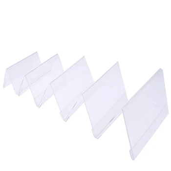 

Multi Size Acrylic V Shape Office Desktop Sign Display Price Name Business Card Label Nameplate Table Number Holder Stand