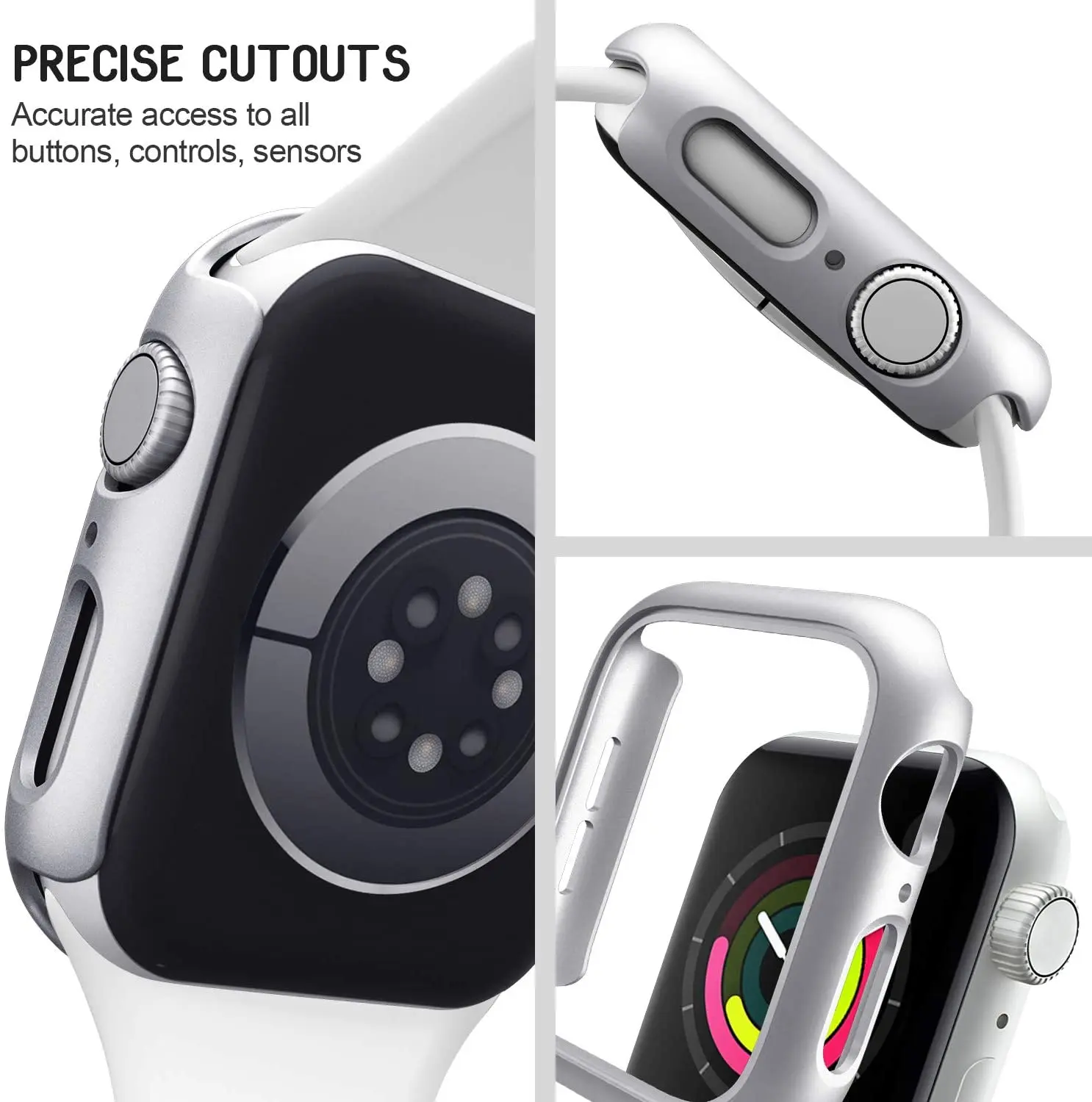Matte Case for Apple Watch 45mm 41mm 38mm 42mm 40mm 44mm, Hard PC Bumper Protective Cover Frame for iWatch SE 7 6 5 4 3 2 1